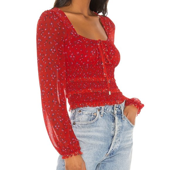 Free People Tops - Free People Lolita Shocked Long Sleeve Blouse Top